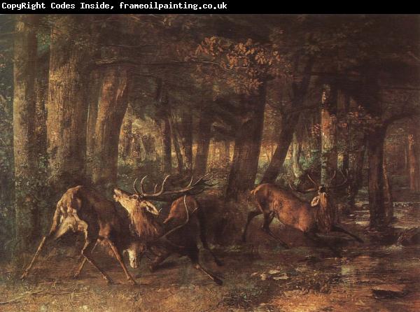 Gustave Courbet The War between deer